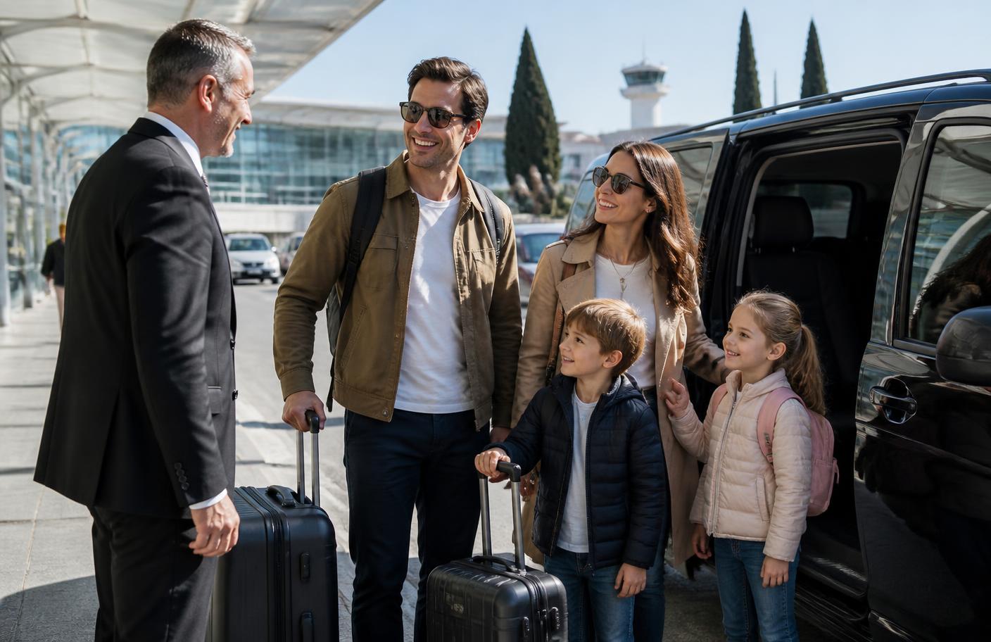 Cliente accolto dal driver NCC all'arrivo in aeroporto